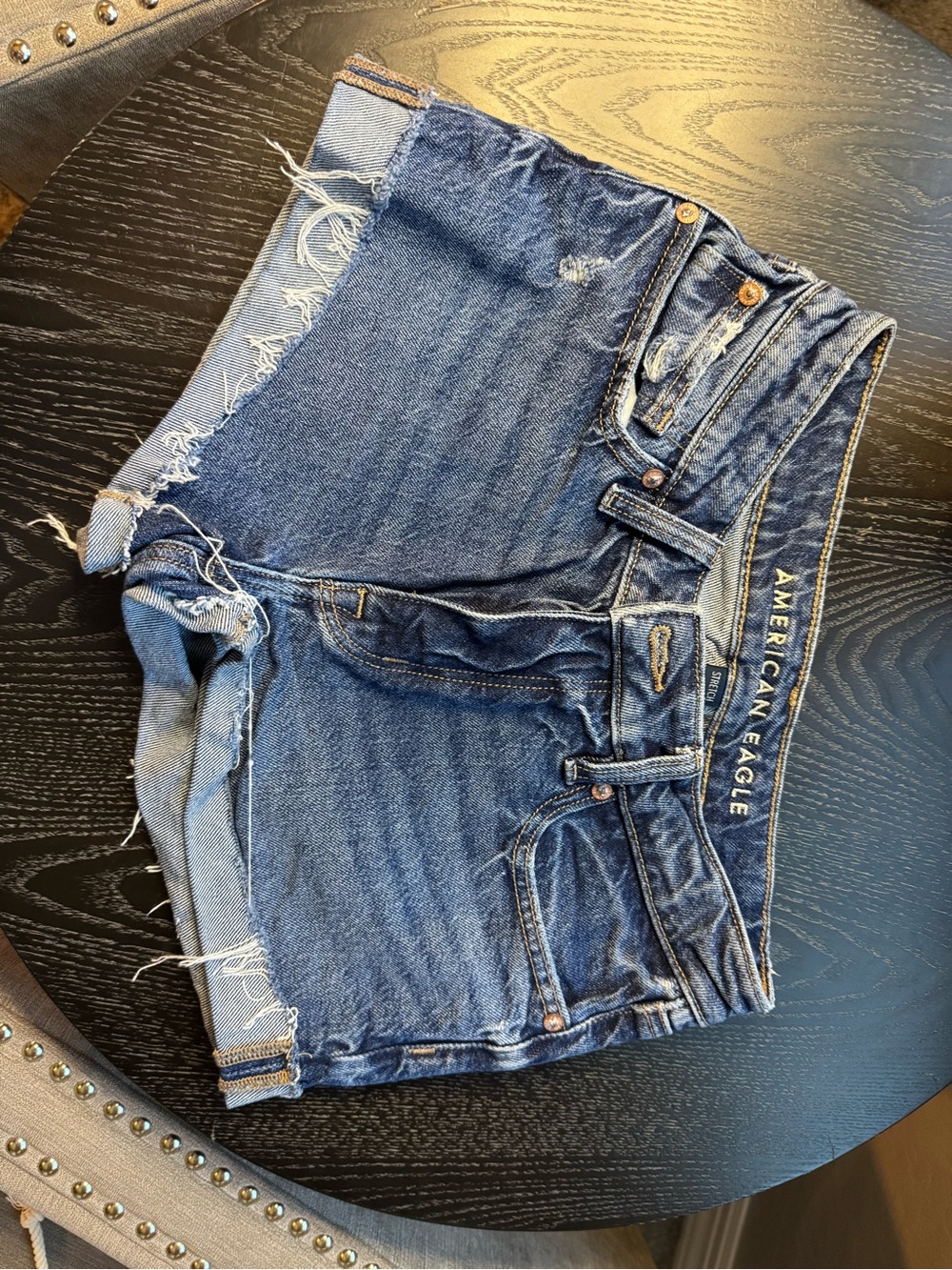 American Eagle Outfitters Distressed Blue Denim Cutoff Shorts